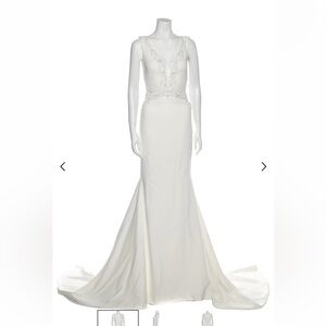 Theia Wedding Gown with Beaded Details white size 0 with tags
